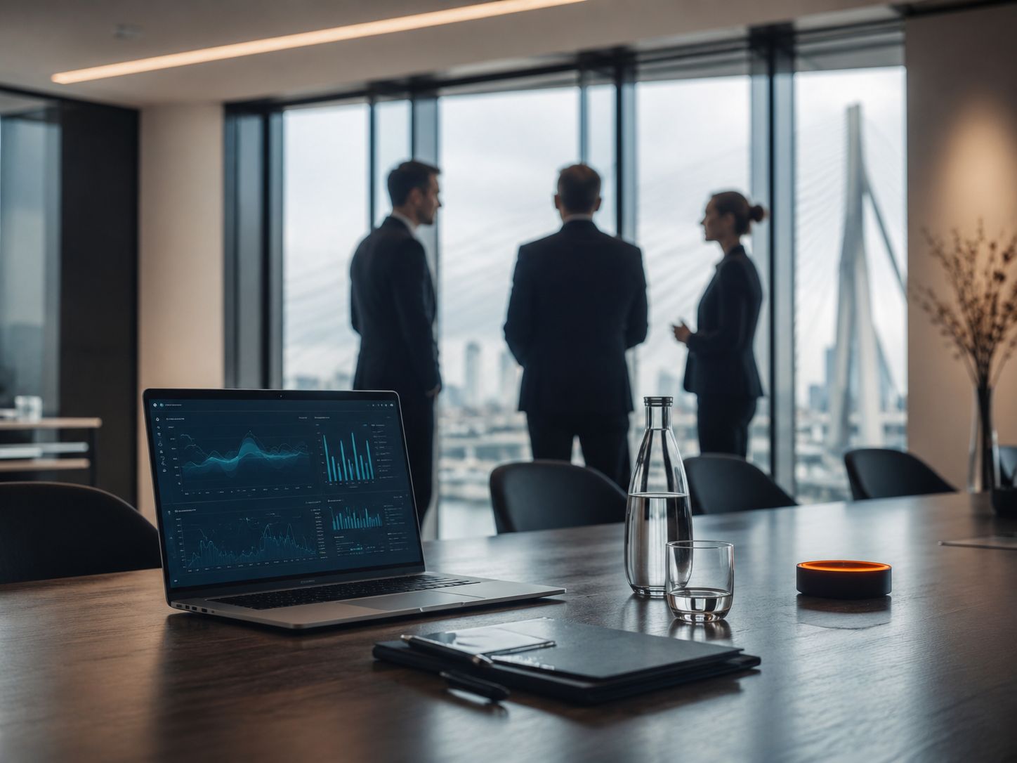 B2B leadgeneratie met data en beslissers in een boardroom